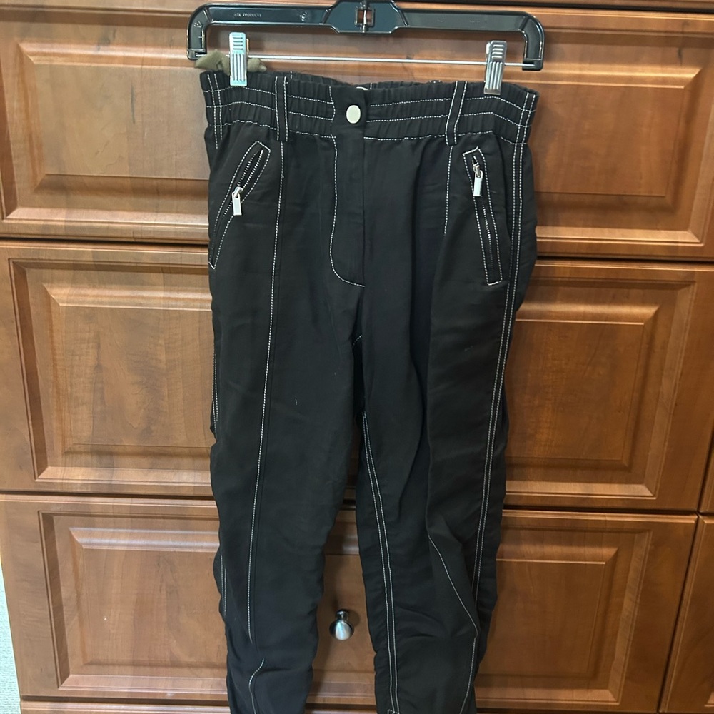 10 Crosby Derek Lam Black Pants with White Stitching